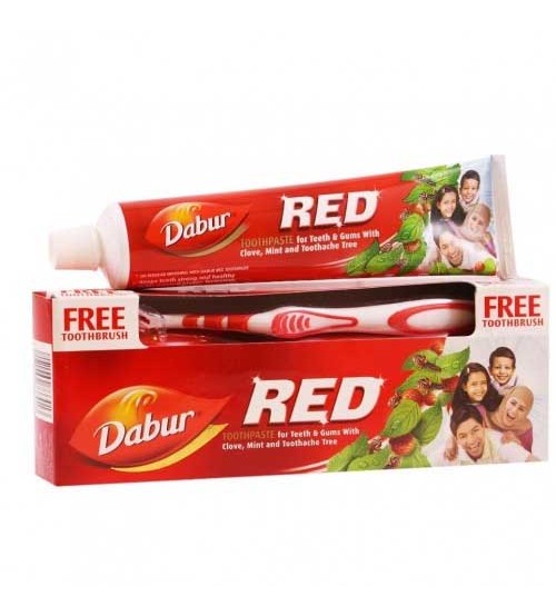 New Dabur Red Toothpaste For Teeth and Gum 200g Plus Tooth Brush Free